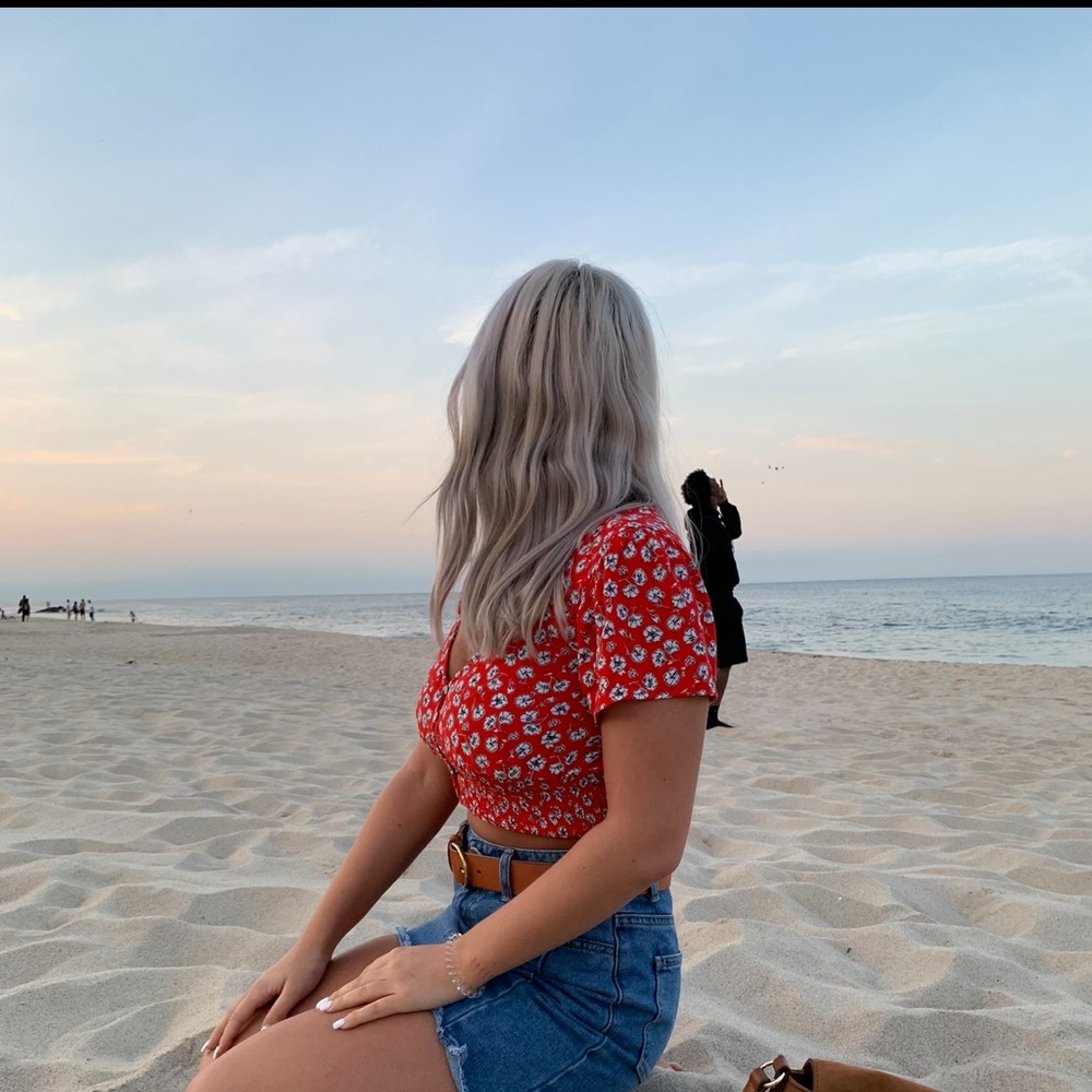 Red vintage crop top